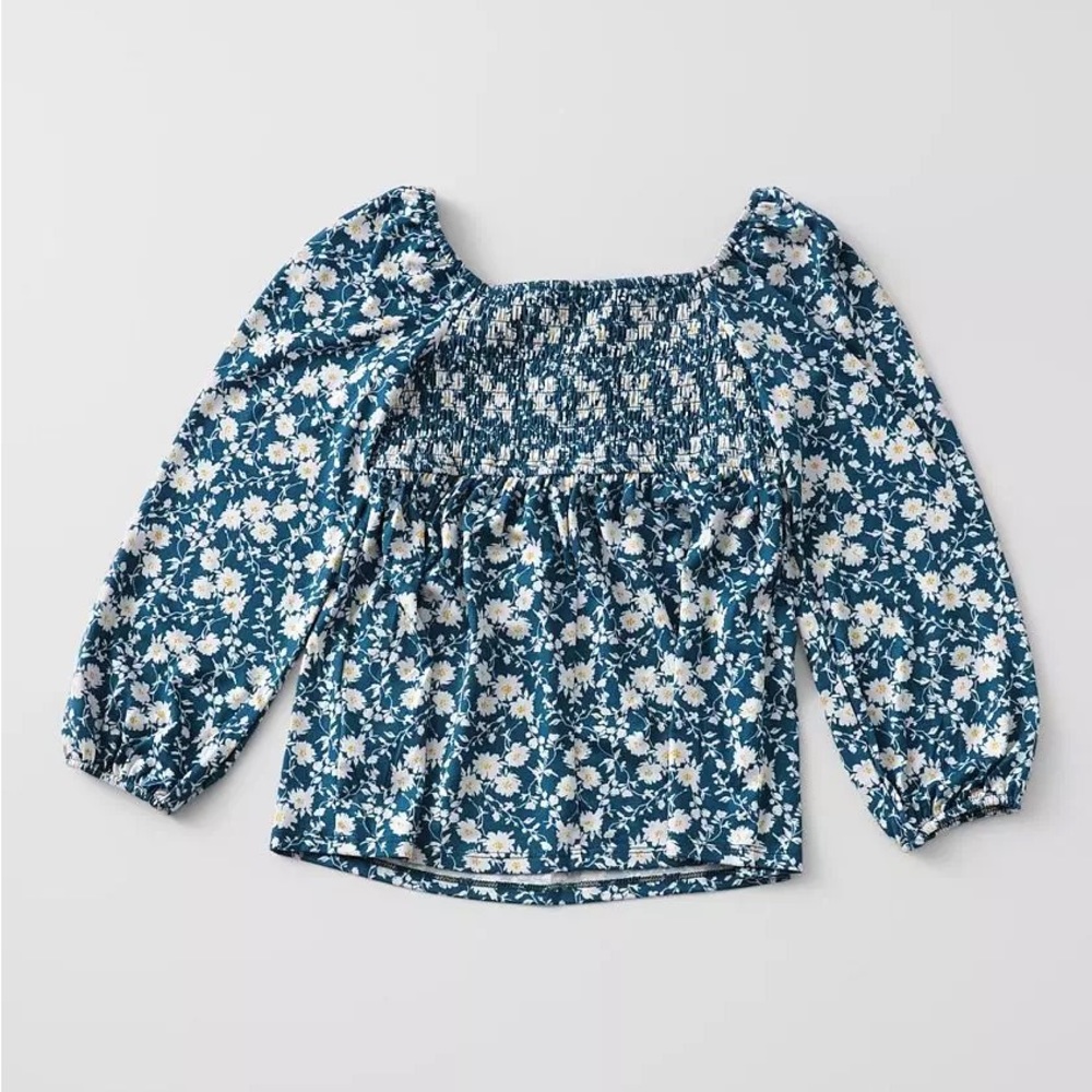 Willow & Root Floral Smocked Top